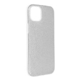 OEM iPhone 15 szilikon tok, hátlaptok, telefon tok, csillámos, ezüst, Shining Case