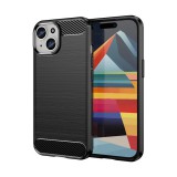 OEM iPhone 15 szilikon tok, hátlaptok, telefon tok, karbon mintás, fekete, Carbon case