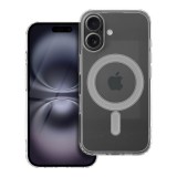 OEM iPhone 16 hátlaptok, telefon tok, MagSafe kompatibilis, átlátszó, kamera védelemmel, Clear Mag Cover case