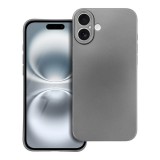 OEM iPhone 16 Plus szilikon tok, hátlaptok, telefon tok, mikroszálas belsővel, szürke, Metallic