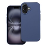 OEM iPhone 16 Plus szilikon tok, hátlaptok, telefon tok, velúr belsővel, matt, kék, Silicone