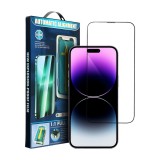 OEM iPhone 16 Plus üvegfólia, tempered glass, előlapi, 5D, edzett, hajlított, felhelyezést segítő kerettel