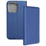 OEM iPhone 16 Pro Max könyvtok, fliptok, telefon tok, mágneszáras, bankkártyatartós, sötétkék