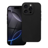 OEM iPhone 16 Pro Max szilikon tok, hátlaptok, telefon tok, kamera védelelmmel, matt, fekete