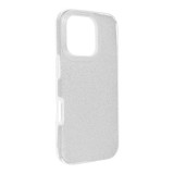 OEM iPhone 16 Pro szilikon tok, hátlaptok, telefon tok, csillámos, ezüst, Shining Case