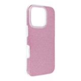 OEM iPhone 16 Pro szilikon tok, hátlaptok, telefon tok, csillámos, pink, Shining Case