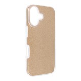 OEM iPhone 16 szilikon tok, hátlaptok, telefon tok, csillámos, arany, Shining Case