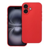 OEM iPhone 16 szilikon tok, hátlaptok, telefon tok, velúr belsővel, matt, piros, Silicon