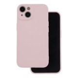 OEM iPhone 16 szilikon tok, hátlaptok, telefon tok, velúr belsővel, matt, púder rózsaszín, Silicon