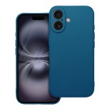 OEM iPhone 16 szilikon tok, telefon tok, hátlaptok, matt, kék, Matt case