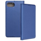 OEM iPhone 16e / 17e könyvtok, fliptok, telefon tok, bankkártyatartós, mágneszáras, sötétkék, Smart Case book