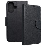 OEM iPhone 17 könyvtok, fliptok, telefon tok, mágneszáras, bankkártyatartós, fekete, Fancy