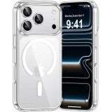 OEM iPhone 17 Pro hátlaptok, telefon tok, MagSafe kompatibilis, erősített sarkokkal, átlátszó, Anti Shock Mag Case, 1.5mm OR (nagy kamera kivágás)