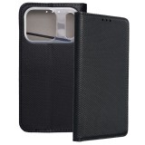 OEM iPhone 17 Pro könyvtok, fliptok, telefon tok, bankkártyatartós, mágneszáras, fekete, Smart Case book