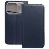 OEM iPhone 17 Pro könyvtok, fliptok, telefon tok, mágneszáras, bankkártyatartós, sötétkék, Smart Magnetic