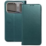 OEM iPhone 17 Pro könyvtok, fliptok, telefon tok, mágneszáras, bankkártyatartós, zöld, Smart Magnetic