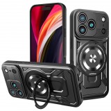 OEM iPhone 17 Pro Max Defender Armor Mag tok – mágneses, MagSafe kompatibilis, kitámasztható, ütésálló, fekete