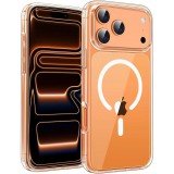 OEM iPhone 17 Pro Max hátlaptok, telefon tok, MagSafe kompatibilis, erősített sarkokkal, átlátszó, Clear Mag Cover Case (nagy kamera kivágás)