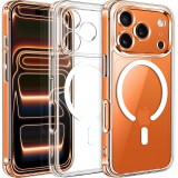 OEM iPhone 17 Pro Max hátlaptok, telefon tok, MagSafe kompatibilis, erősített sarkokkal, átlátszó, kamera védelemmel, Anti Shock Mag Case, 1.5mm