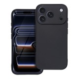 OEM iPhone 17 Pro Max szilikon tok, hátlaptok, telefon tok, kamera védelelmmel, matt, fekete