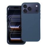 OEM iPhone 17 Pro Max szilikon tok, hátlaptok, telefon tok, velúr belsővel, matt, kék, Silicone