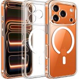 OEM iPhone 17 Pro szilikon tok, hátlaptok, telefon tok, vastag, átlátszó, MagSafe kompatibilis, kamera védelemmel, 2mm, Clear MagSafe Case