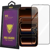OEM iPhone 17 Pro üvegfólia – 9H edzett kijelzővédő, teljes képernyős, fekete keretes, OG Premium