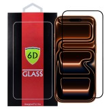 OEM iPhone 17 Pro üvegfólia, tempered glass, előlapi, 6D, edzett, hajlított, fekete kerettel