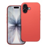 OEM iPhone 17 szilikon tok, hátlaptok, telefon tok, velúr belsővel, matt, barack színű, Silicone