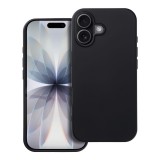 OEM iPhone 17 szilikon tok, hátlaptok, telefon tok, velúr belsővel, matt, fekete, Silicone