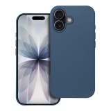 OEM iPhone 17 szilikon tok, hátlaptok, telefon tok, velúr belsővel, matt, kék, Silicone