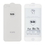 OEM iPhone 8 Plus üvegfólia, tempered glass, előlapi +hátlapi, 5D, edzett, hajlított, fehér