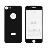 OEM iPhone 8 Plus üvegfólia, tempered glass, előlapi +hátlapi, 5D, edzett, hajlított, fekete