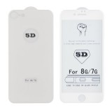 OEM iPhone 8 üvegfólia, tempered glass, előlapi +hátlapi, 5D, edzett, hajlított, fehér