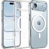 OEM iPhone Air hátlaptok, telefon tok, MagSafe kompatibilis, erősített sarkokkal, átlátszó, kamera védelemmel, Anti Shock Mag Case, 1.5mm