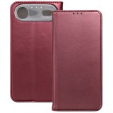 OEM iPhone Air könyvtok, fliptok, telefon tok, mágneszáras, bankkártyatartós, bordó, Smart Magnetic