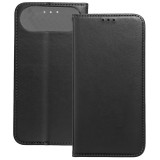OEM iPhone Air könyvtok, fliptok, telefon tok, mágneszáras, bankkártyatartós, fekete, Smart Magnetic