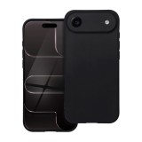 OEM iPhone Air szilikon tok, hátlaptok, telefon tok, velúr belsővel, matt, fekete, Silicon