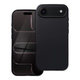 OEM iPhone Air szilikon tok, hátlaptok, telefon tok, velúr belsővel, matt, fekete, Silicone