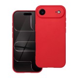 OEM iPhone Air szilikon tok, hátlaptok, telefon tok, velúr belsővel, matt, piros, Silicon