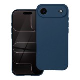 OEM iPhone Air szilikon tok, hátlaptok, telefon tok, velúr belsővel, matt, sötétkék, Silicon