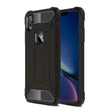 OEM iPhone XR hátlap tok, telefon tok, ütésálló, fekete, Armor