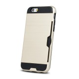 OEM iPhone XS Max hátlap tok, telefon tok, ütésálló, bankkártyatartóval, arany, Defender Card