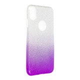 OEM iPhone XS Max szilikon tok, hátlaptok, telefon tok, csillámos, lila-ezüst, Shining Case