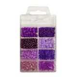 OEM Kásagyöngy készlet vegyes méret és forma 8 szín - Lila