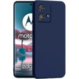 OEM Motorola Edge 40 Neo 5G szilikon tok, hátlaptok, telefon tok, velúr belsővel, matt, sötétkék, Silicon