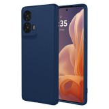 OEM Motorola Edge 50 Fusion 5G szilikon tok, hátlaptok, telefon tok, velúr belsővel, matt, sötétkék, Silicon