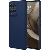OEM Motorola Edge 50 Neo 5G / Edge 60 Neo 5G szilikon tok, hátlaptok, telefon tok, velúr belsővel, matt, sötétkék, Silicon