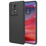 OEM Motorola Edge 50 Pro 5G szilikon tok, hátlaptok, telefon tok, velúr belsővel, matt, fekete, Silicon