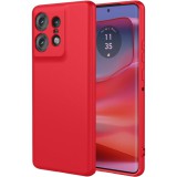 OEM Motorola Edge 50 Pro 5G szilikon tok, hátlaptok, telefon tok, velúr belsővel, matt, piros, Silicon